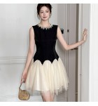 少女禮服裙圓領無袖A字裙