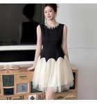 少女禮服裙圓領無袖A字裙