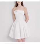 少女禮服裙白色抹胸短裙