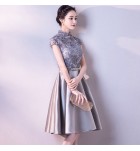 少女禮服裙立領派對及膝裙