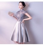 少女禮服裙立領派對及膝裙