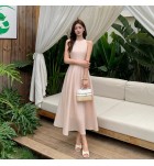 女裝連身裙圓領大擺長裙