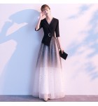 晚裝禮服夢幻星空漸變長裙