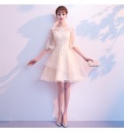 晚裝禮服香檳色宴會裙