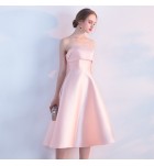 少女禮服裙抹胸露背中長裙