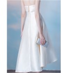 少女禮服裙抹胸露背中長裙