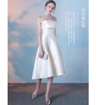 少女禮服裙抹胸露背中長裙