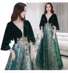 晚裝禮服V領長裙