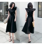 少女連身裙荷葉袖禮服中長裙