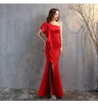 晚裝禮服單肩派對長裙