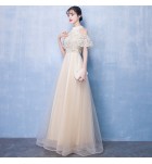 晚裝禮服裙掛脖露肩宴會長裙
