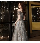 Evening dress off shoulder banquet long skirt
