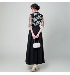 少女禮服裙圓領中袖長裙
