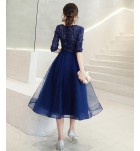 女裝禮服裙圓領中袖派對中長裙