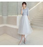女裝禮服裙圓領中袖派對中長裙