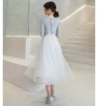 女裝禮服裙圓領中袖派對中長裙