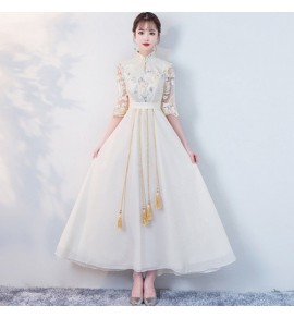 少女禮服裙立領長裙