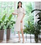 少女禮服裙繡花立領連身裙