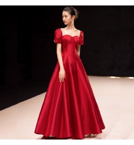 晚裝禮服裙方領婚宴長裙