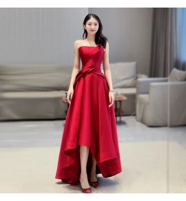 晚裝禮服裙性感抹胸收腰不規則長裙