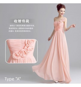 晚裝禮服裙粉紅色宴會長裙