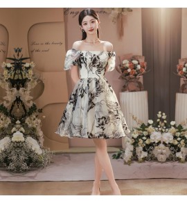 女裝禮服裙方領/一字肩宴會短裙