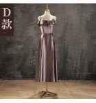 少女禮服裙緞面宴會中長裙