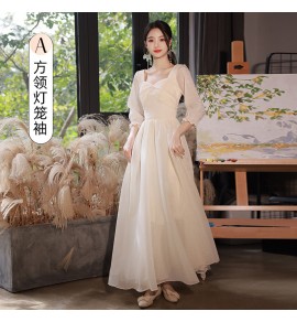 少女禮服裙伴娘服綁帶長裙