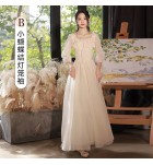 少女禮服裙伴娘服綁帶長裙