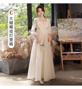 少女禮服裙伴娘服綁帶長裙
