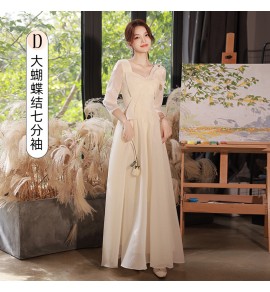 少女禮服裙伴娘服綁帶長裙