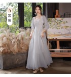 少女禮服裙伴娘服綁帶長裙