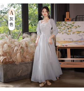 少女禮服裙伴娘服綁帶長裙