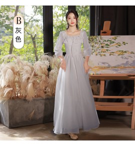 少女禮服裙伴娘服綁帶長裙