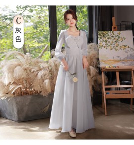 少女禮服裙伴娘服綁帶長裙