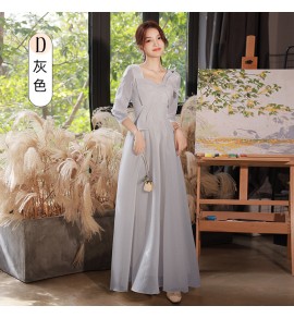 少女禮服裙伴娘服綁帶長裙