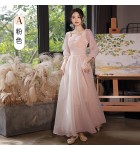 少女禮服裙伴娘服綁帶長裙