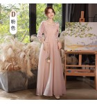 少女禮服裙伴娘服綁帶長裙