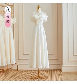 少女禮服裙香檳色伴娘服長裙