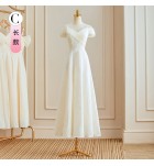 少女禮服裙香檳色伴娘服長裙