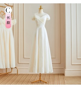 少女禮服裙香檳色伴娘服長裙