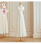 少女禮服裙香檳色伴娘服長裙