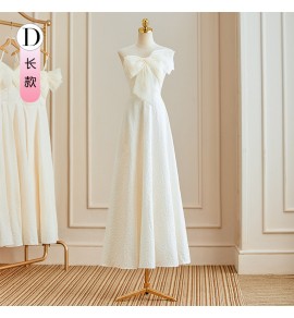 少女禮服裙香檳色伴娘服長裙