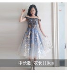 女裝禮服裙一字肩中長裙