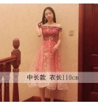 女裝禮服裙一字肩中長裙