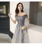 女裝禮服裙吊帶一字肩長裙