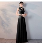 晚裝禮服V領無袖長裙