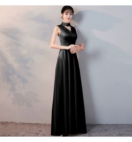 晚裝禮服V領無袖長裙