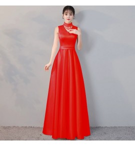 晚裝禮服V領無袖長裙