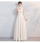 晚裝禮服V領無袖長裙